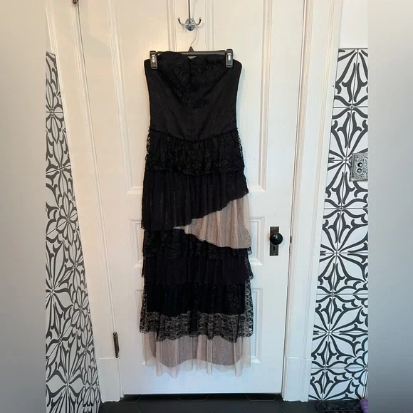 chinese dress ladies Black Boned Lace Dress | Gothic Bustier Gown